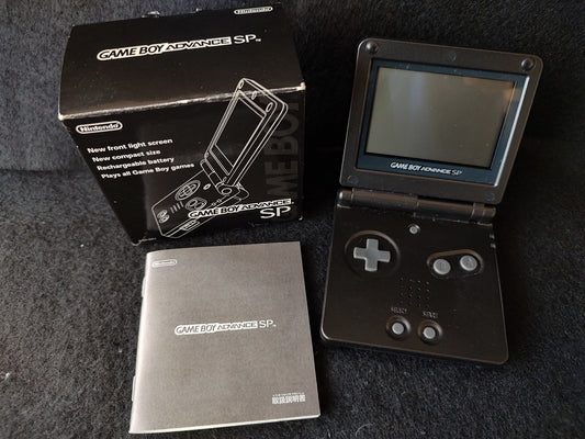 Nintendo GAMEBOY ADVANCE SP ONYX BLACK Console, w/Manual, Box set, Working-g0726