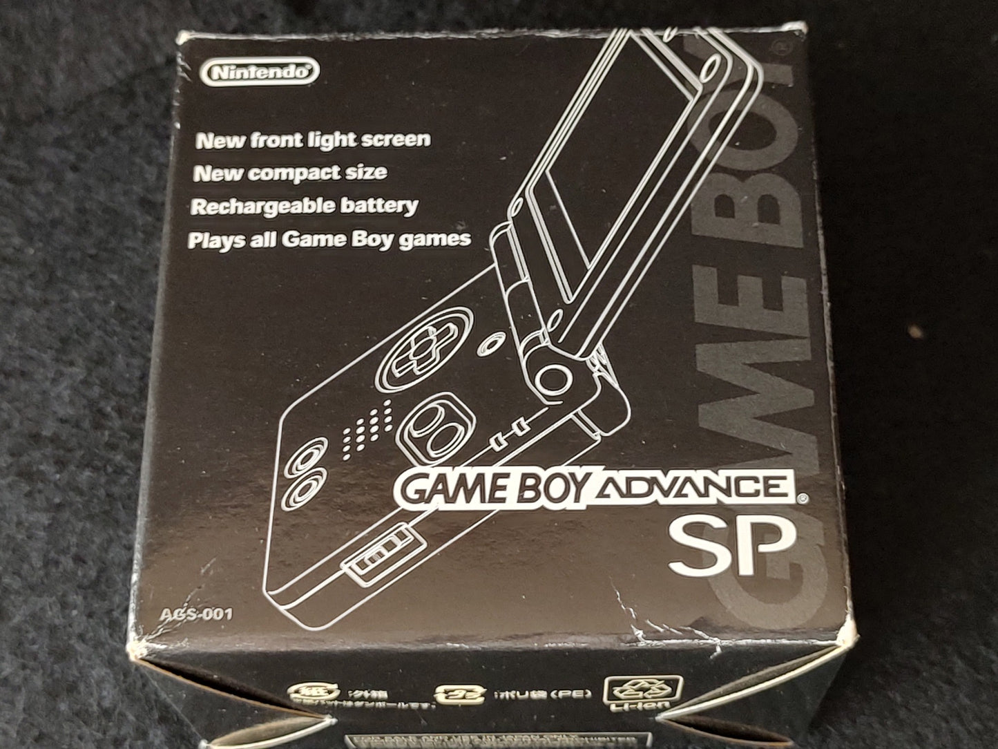 Nintendo GAMEBOY ADVANCE SP ONYX BLACK Console, w/Manual, Box set, Working-g0726