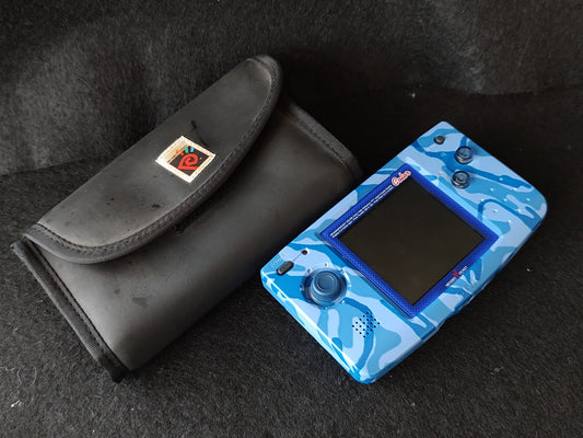 SNK NEOGEO POCKET Color Camouflage Blue Console and a porch set, working-g0726-