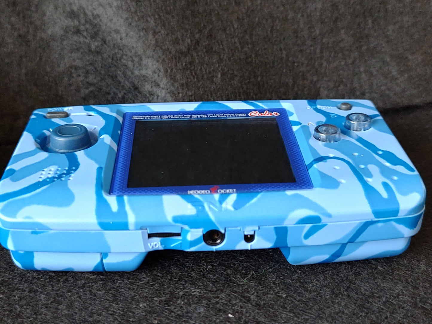 SNK NEOGEO POCKET Color Camouflage Blue Console and a porch set, working-g0726-