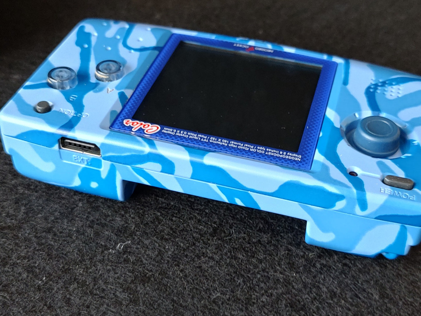 SNK NEOGEO POCKET Color Camouflage Blue Console and a porch set, working-g0726-