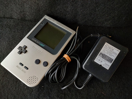 Nintendo Gameboy Light silver color console HGB-101 and AC adapter set-g0726-