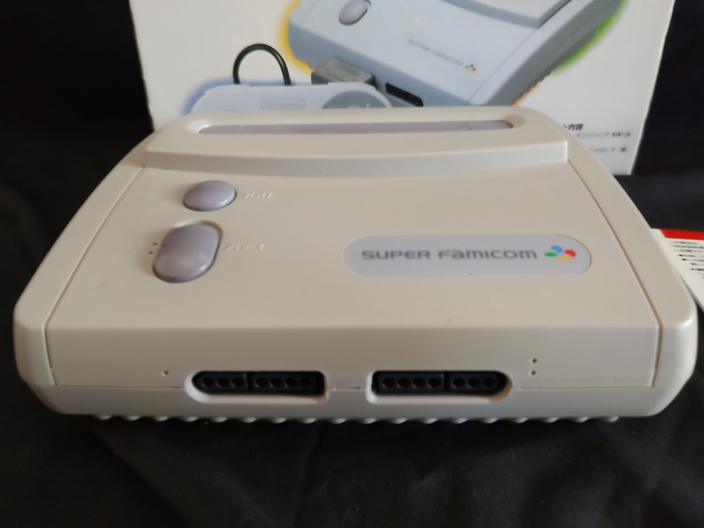 Nintendo Super Famicom Jr. (SNES) Console, w/Pads, Manual, Box, Game set-g0729-