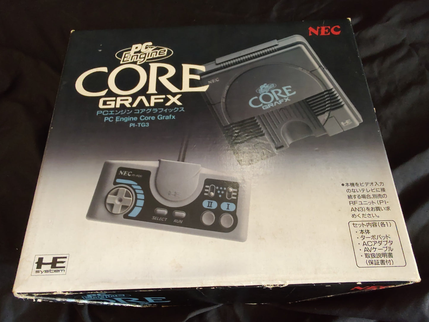 NEC PC Engine Coregrafx Console PI-TG3 TurboGrafx16, w/Pad, AV cable, Box-g0730-