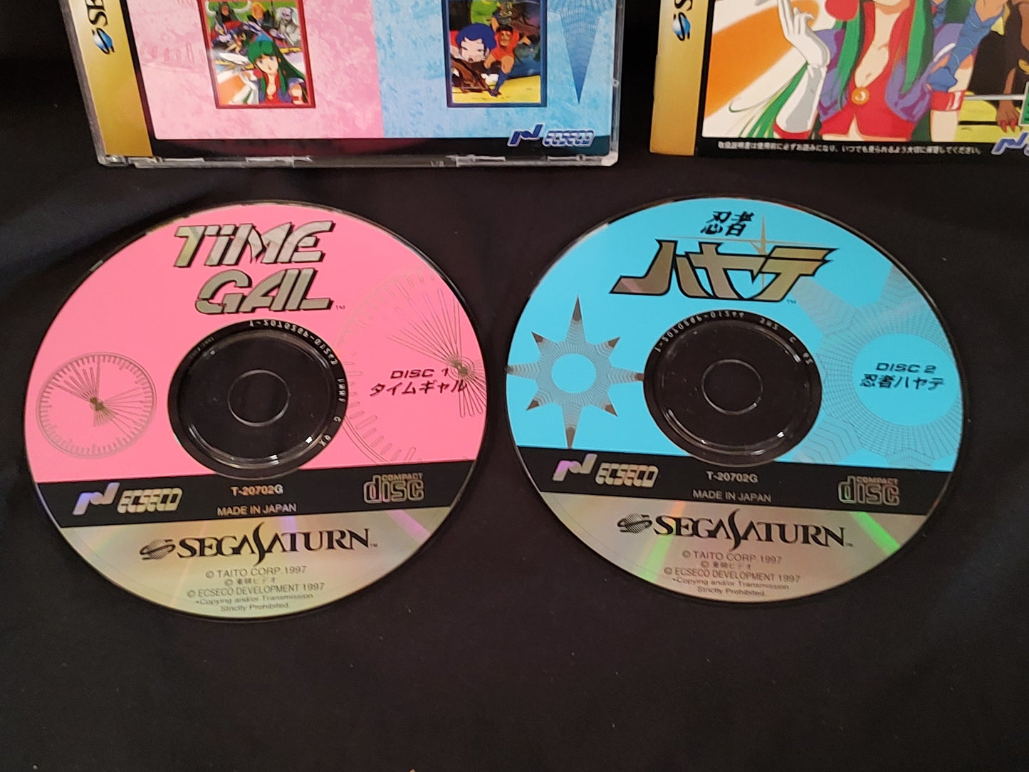 TIME GAL and NINJA HAYATE SEGA SATURN Game Disk,Manual,Boxed set tested-g0802-