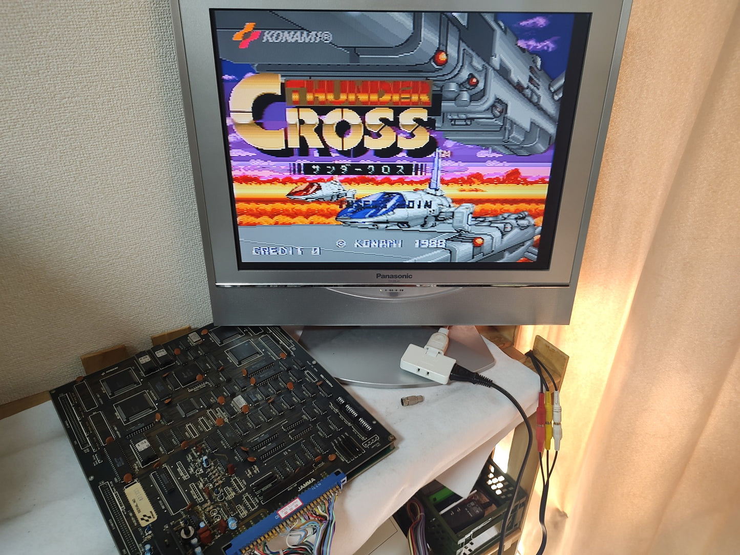 Thunder Cross Konami Arcade PCB System JAMMA Board, w/Inst cards, Working-g0613-