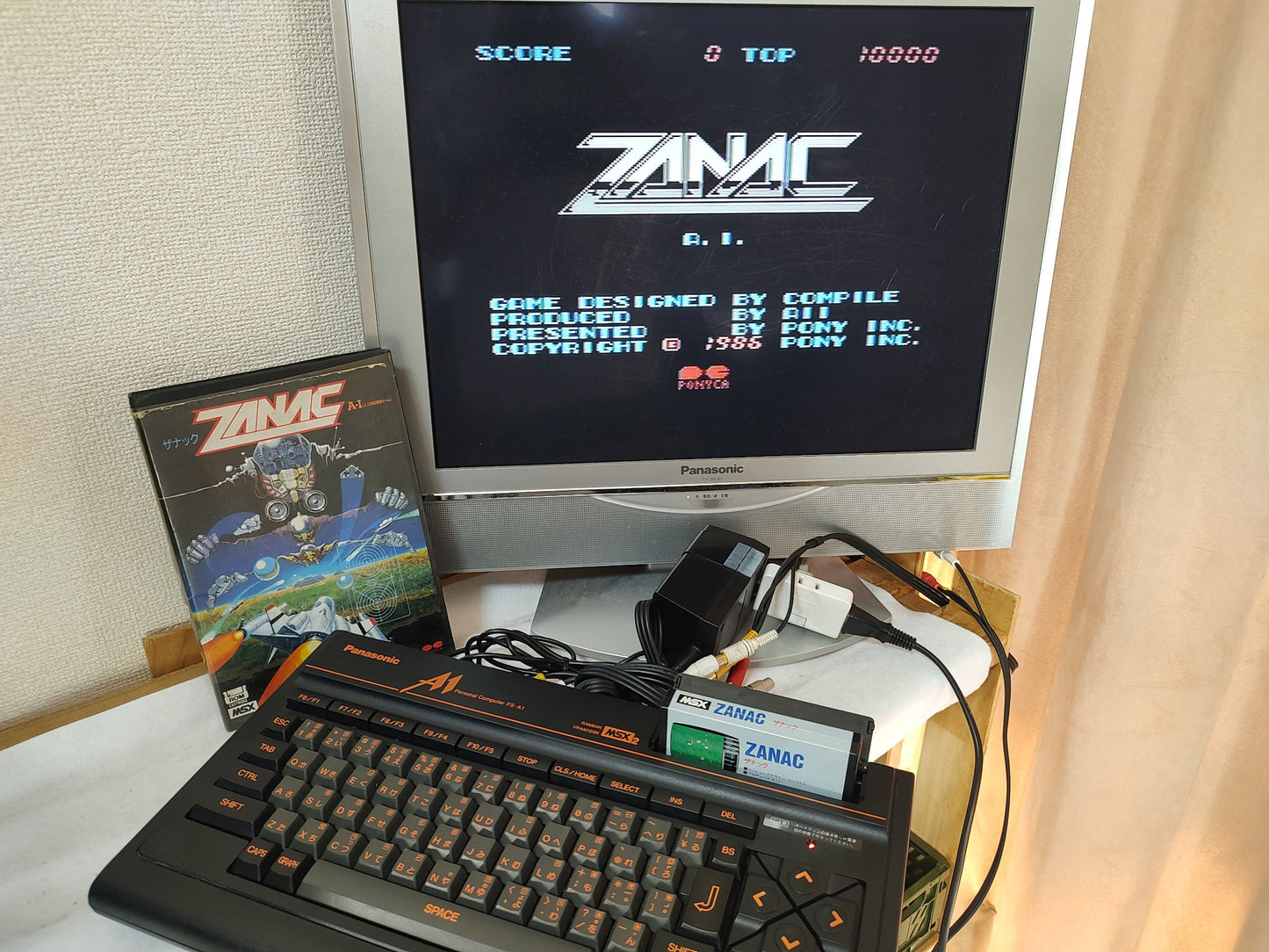 ZANAC A.I. MSX MSX2 Game cartridge w/Manual and Box set, Working-g0822-