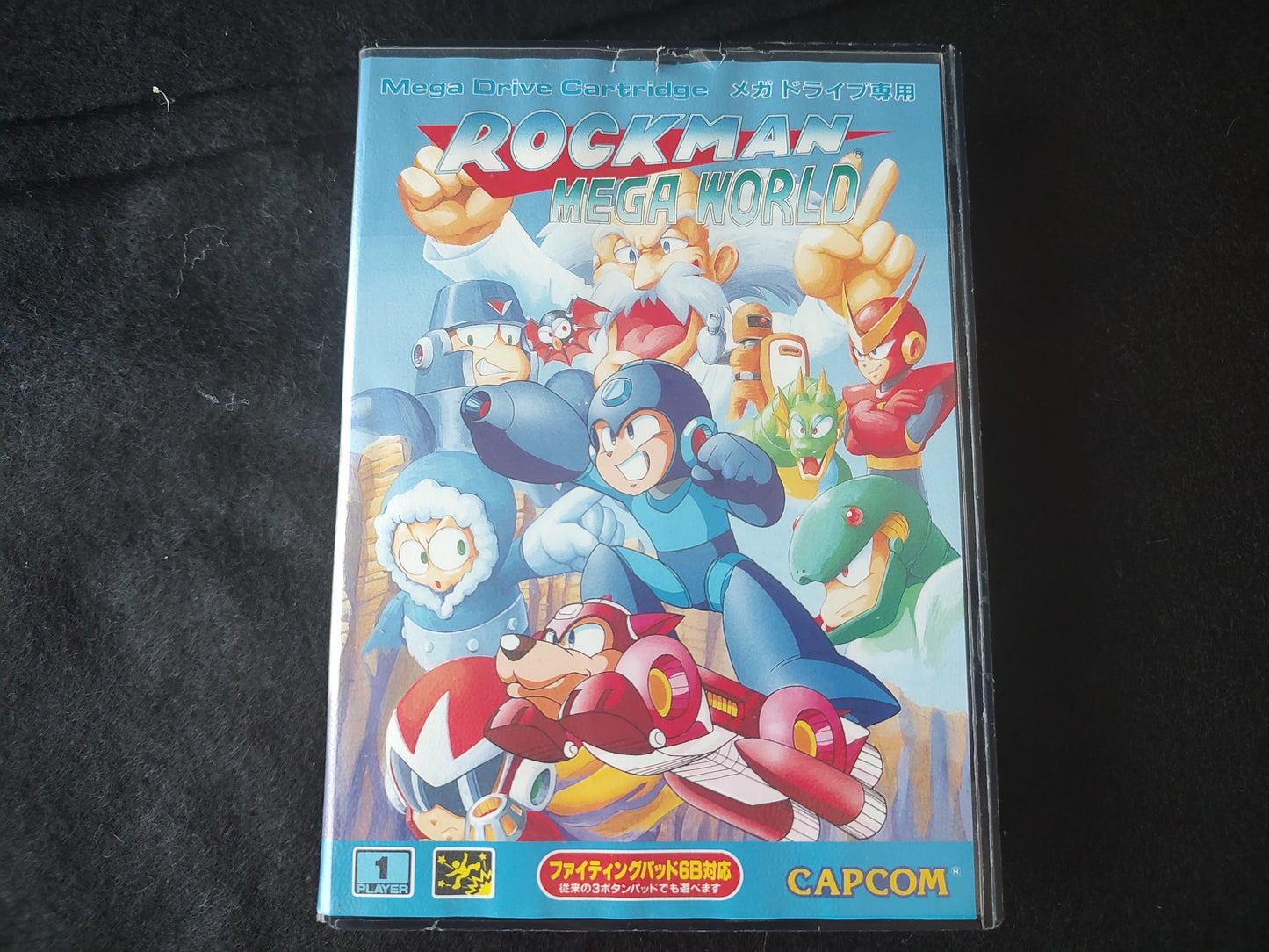 CAPCOM ROCKMAN MEGA WORLD SEGA MEGA DRIVE Genesis W/Manual, Box, working-g0826-