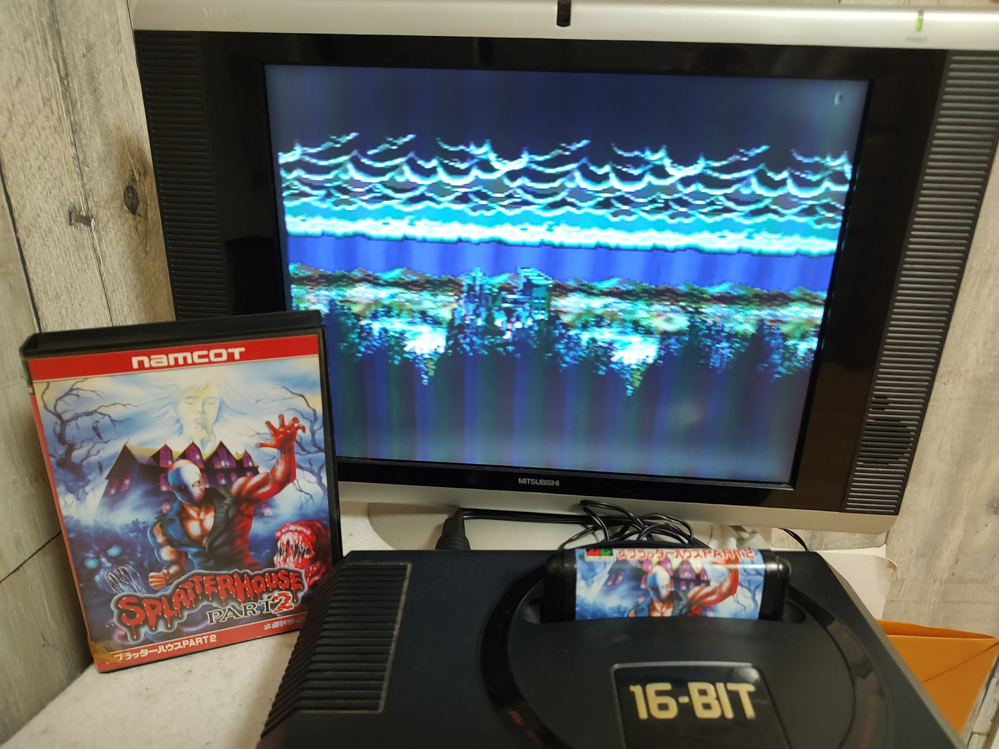 Splatterhouse Part 2 MEGA DRIVE Cartridge, Manual, Boxed set, working-h0111- - Hakushin Retro Game shop