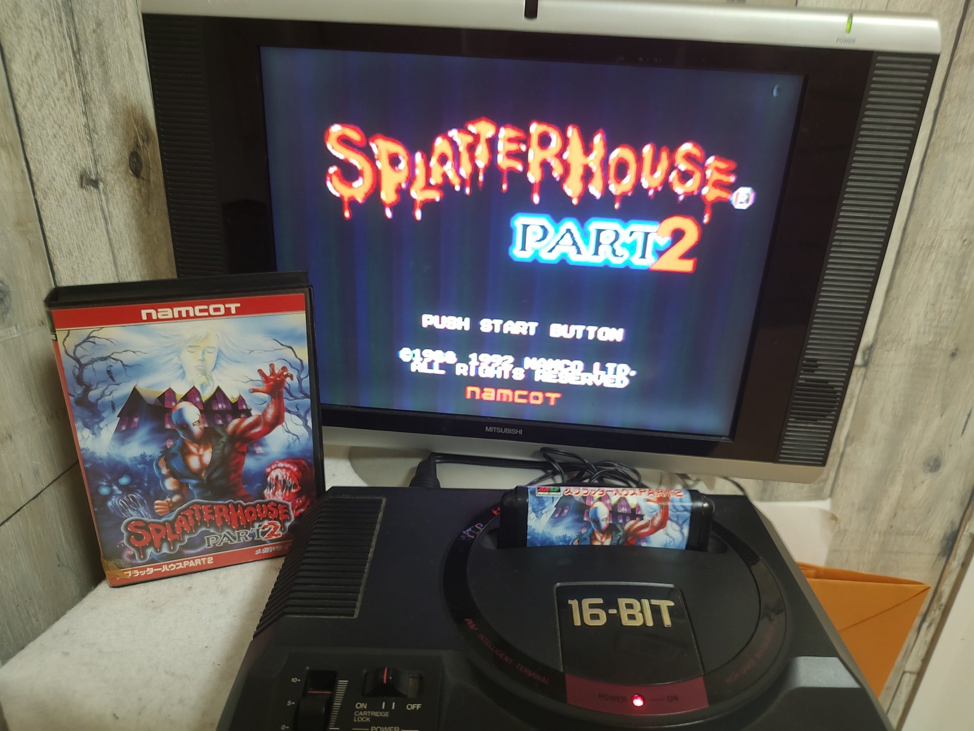 Splatterhouse Part 2 MEGA DRIVE Cartridge, Manual, Boxed set, working-h0111- - Hakushin Retro Game shop