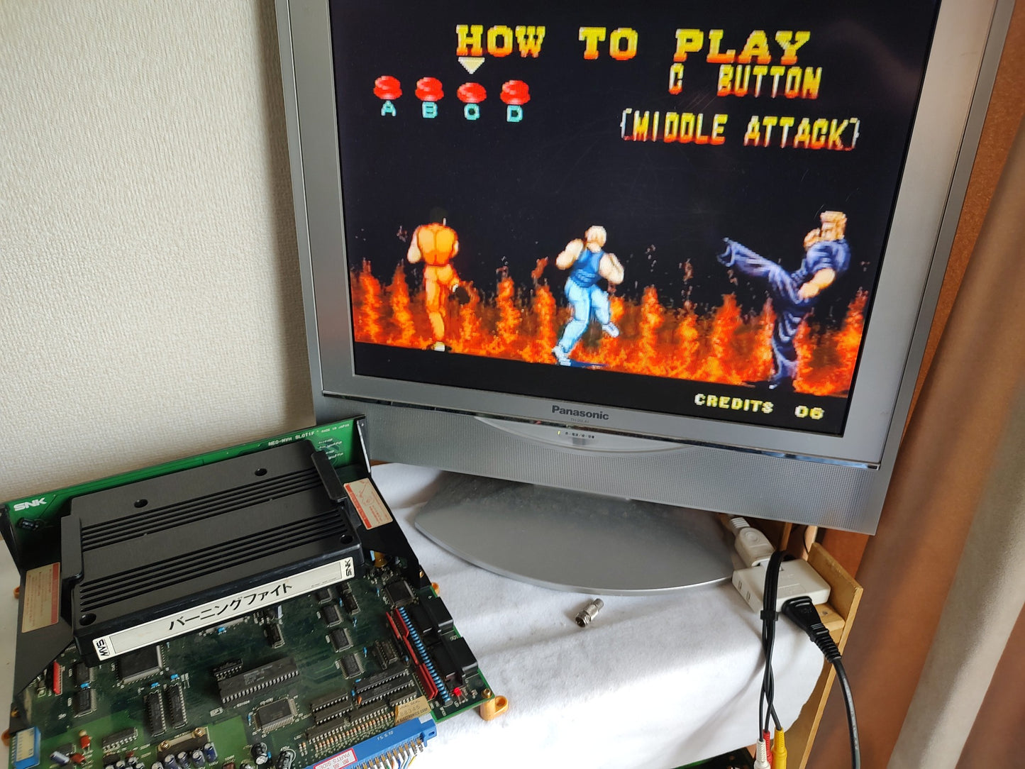 Burning Fight SNK NEOGEO MVS Arcade Cartridge w/Instruction card, Box set-g0829- - Hakushin Retro Game shop