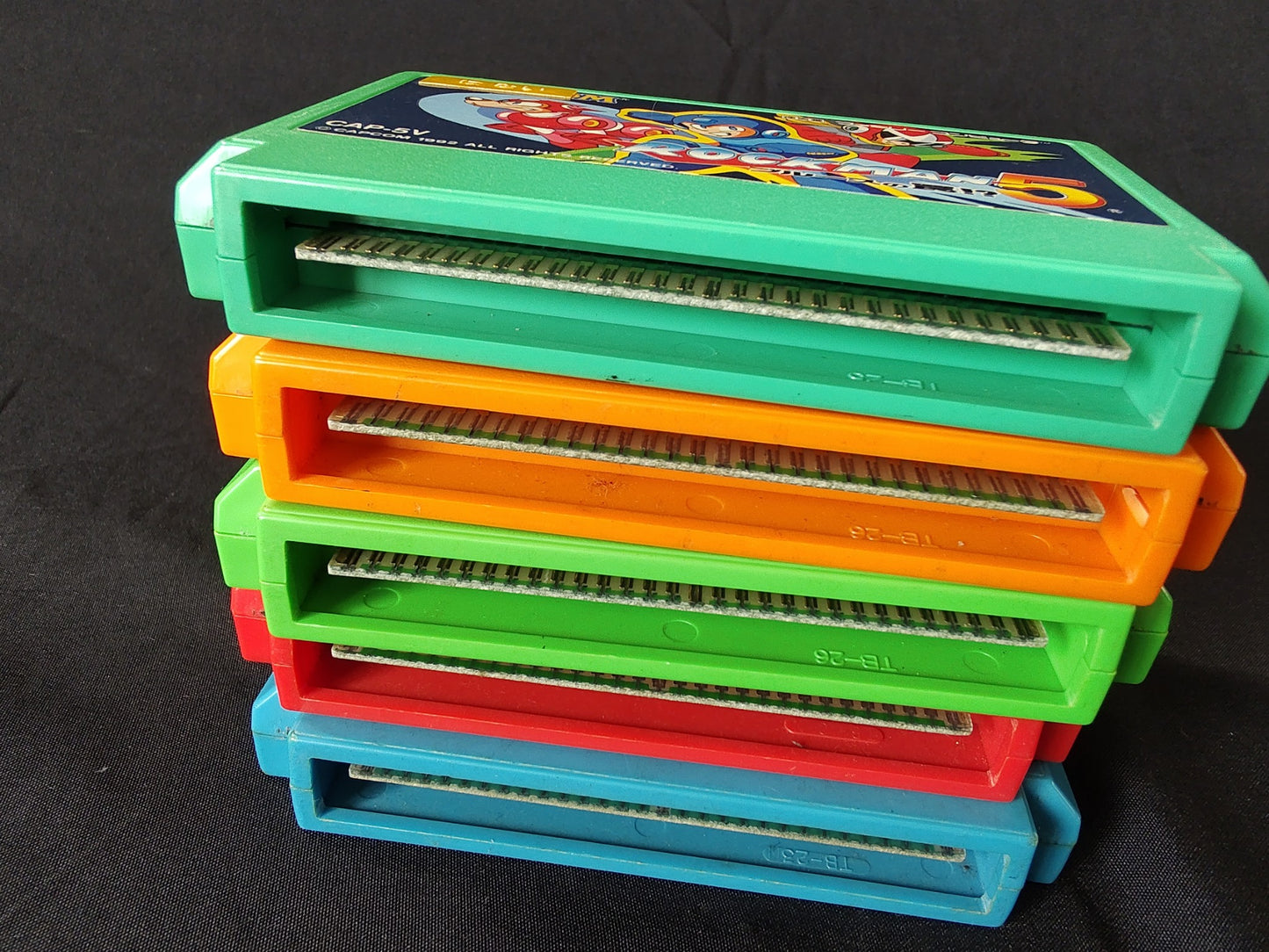 Nintendo Famicom FC (NES) RockMan(Megaman) series 5 game cartridge set-g0830-