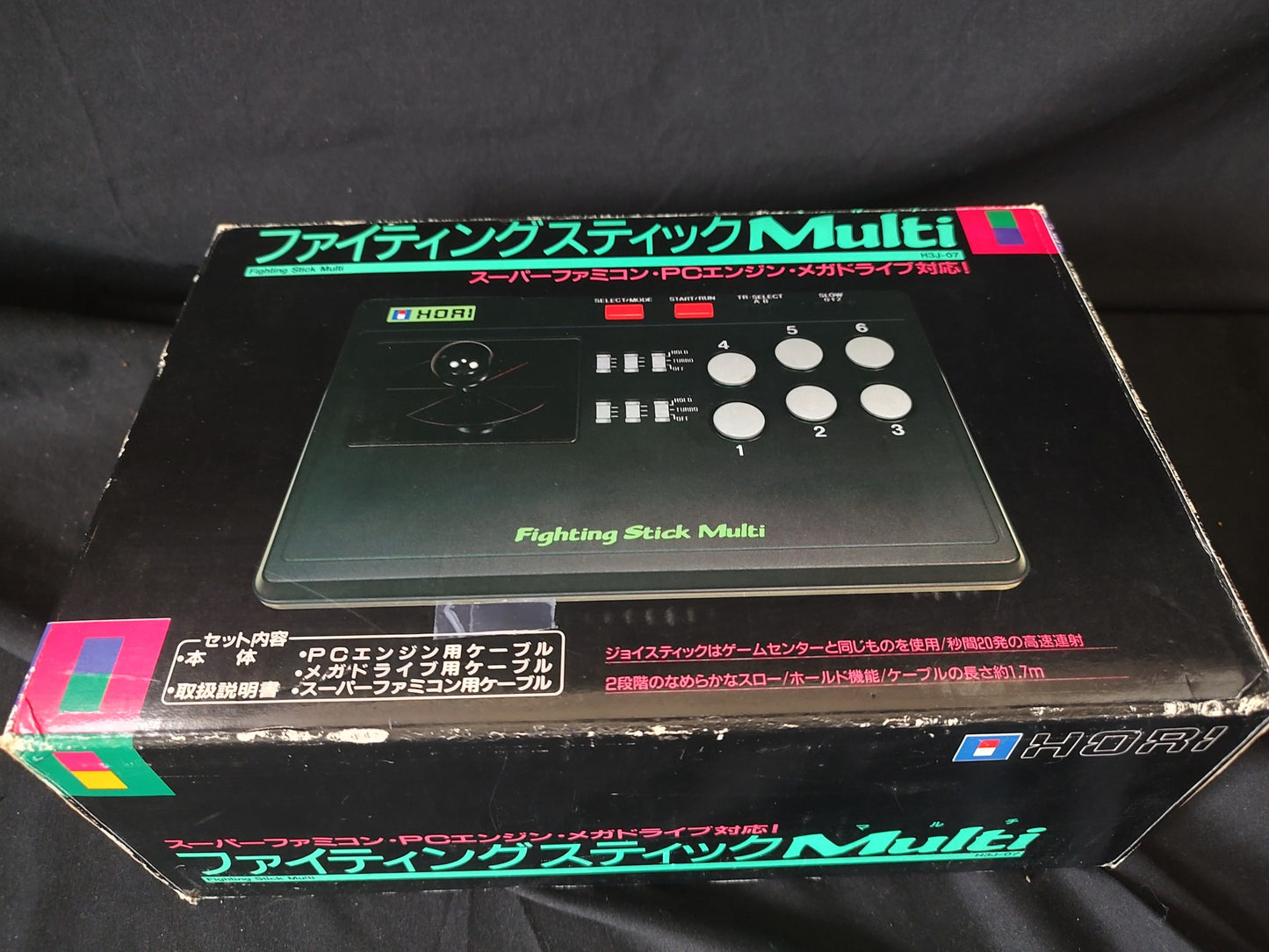 Hori Arcade Fighting Stick Multi for SNES, PC Engine, Megadrive Boxed set-g1007-