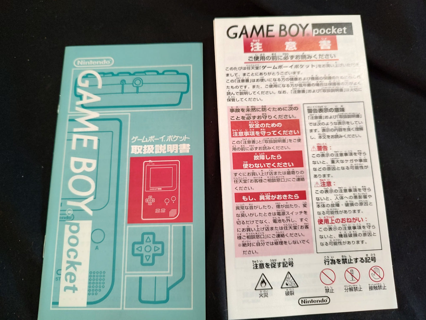 Gameboy Pocket FAMITSU Skeleton MGB-001 Console Manual, box set, Working, Japan
