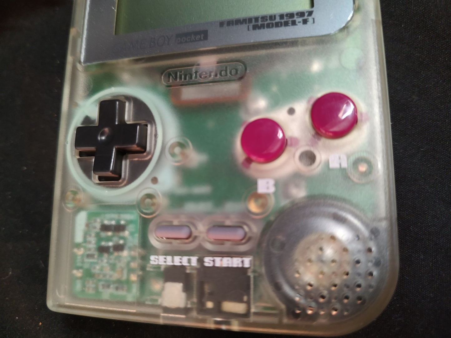 Gameboy Pocket FAMITSU Skeleton MGB-001 Console Manual, box set, Working, Japan