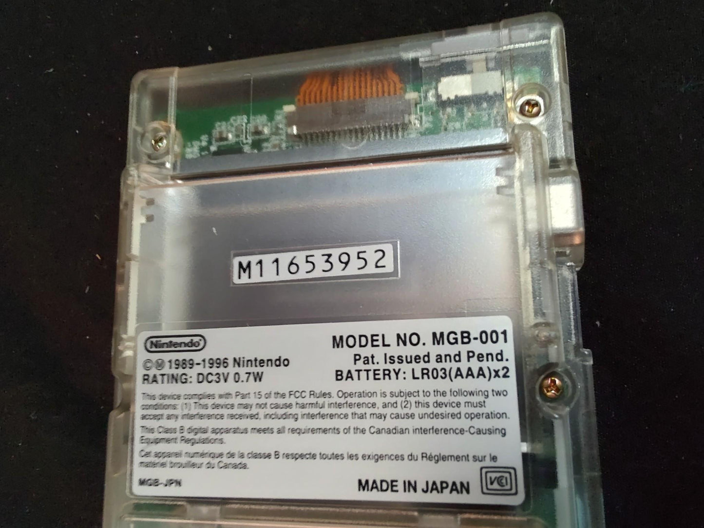 Gameboy Pocket FAMITSU Skeleton MGB-001 Console Manual, box set, Working, Japan