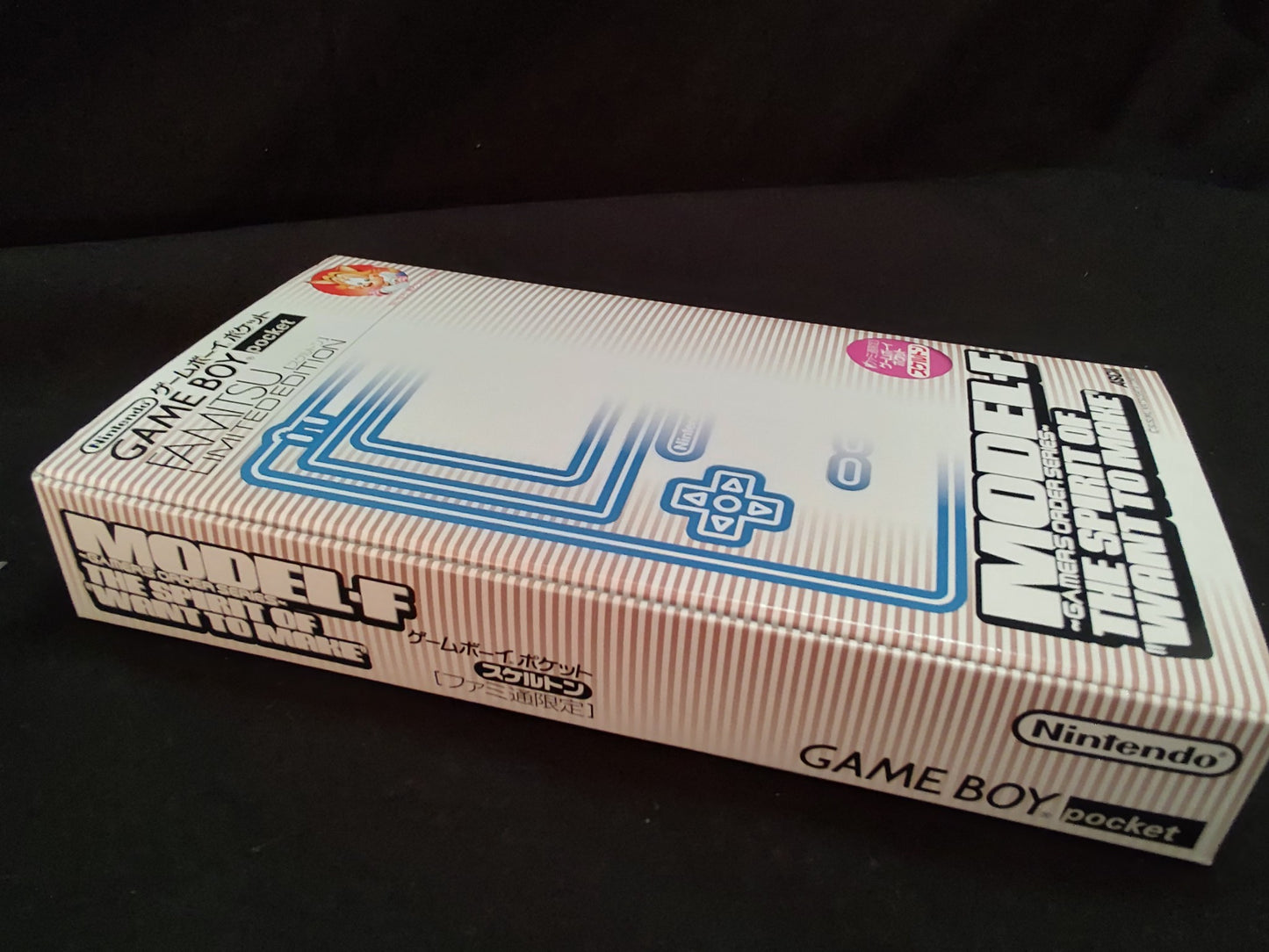 Gameboy Pocket FAMITSU Skeleton MGB-001 Console Manual, box set, Working, Japan