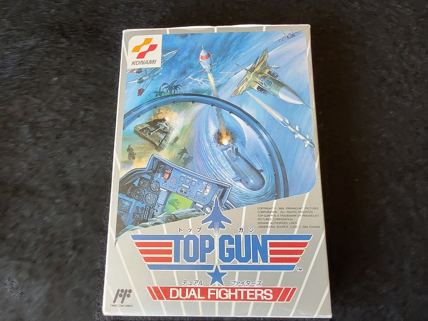 Top Gun Dual Fighters Nintendo Famicom NES Cart,Manual,Boxed set, working-g1012-