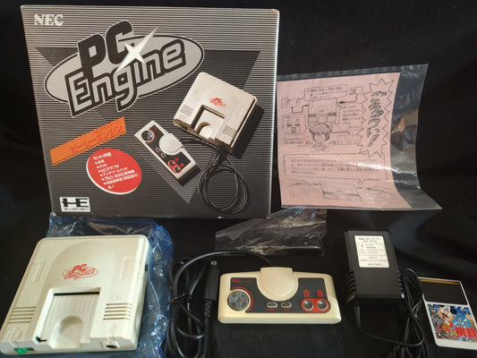 NEC PC Engine white Console (TurboGrafx-16) ,Pad, PSU, Game, Box set-g1016