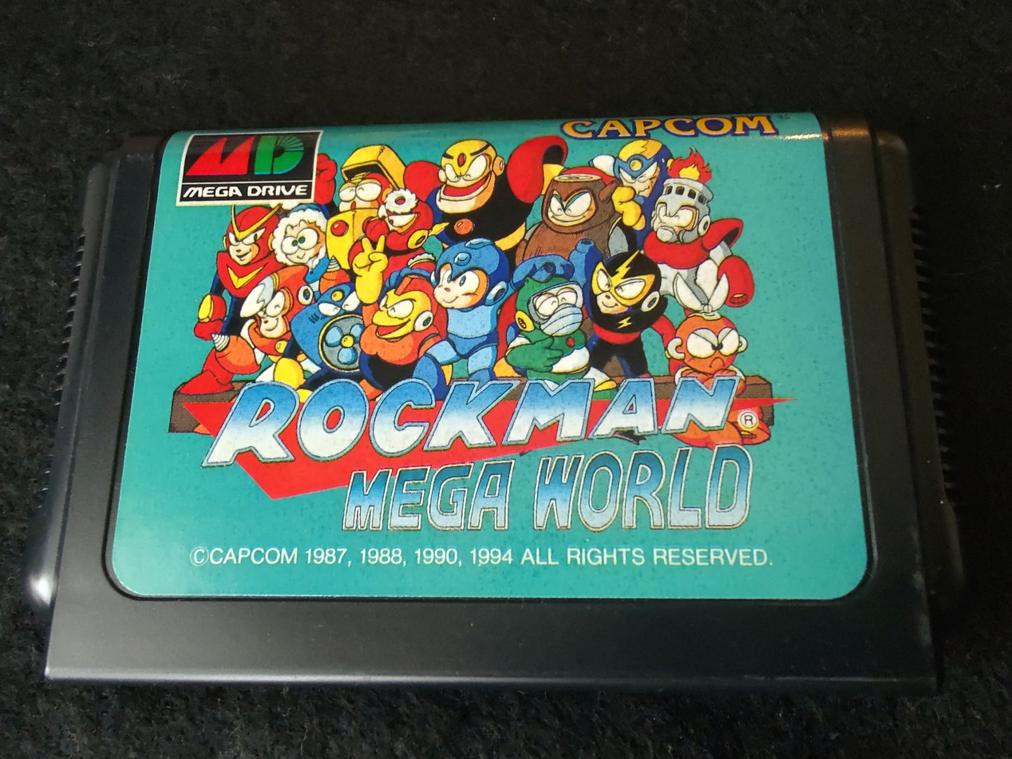 CAPCOM ROCKMAN MEGA WORLD SEGA MEGA DRIVE Genesis W/Manual, Box, working-g1026-