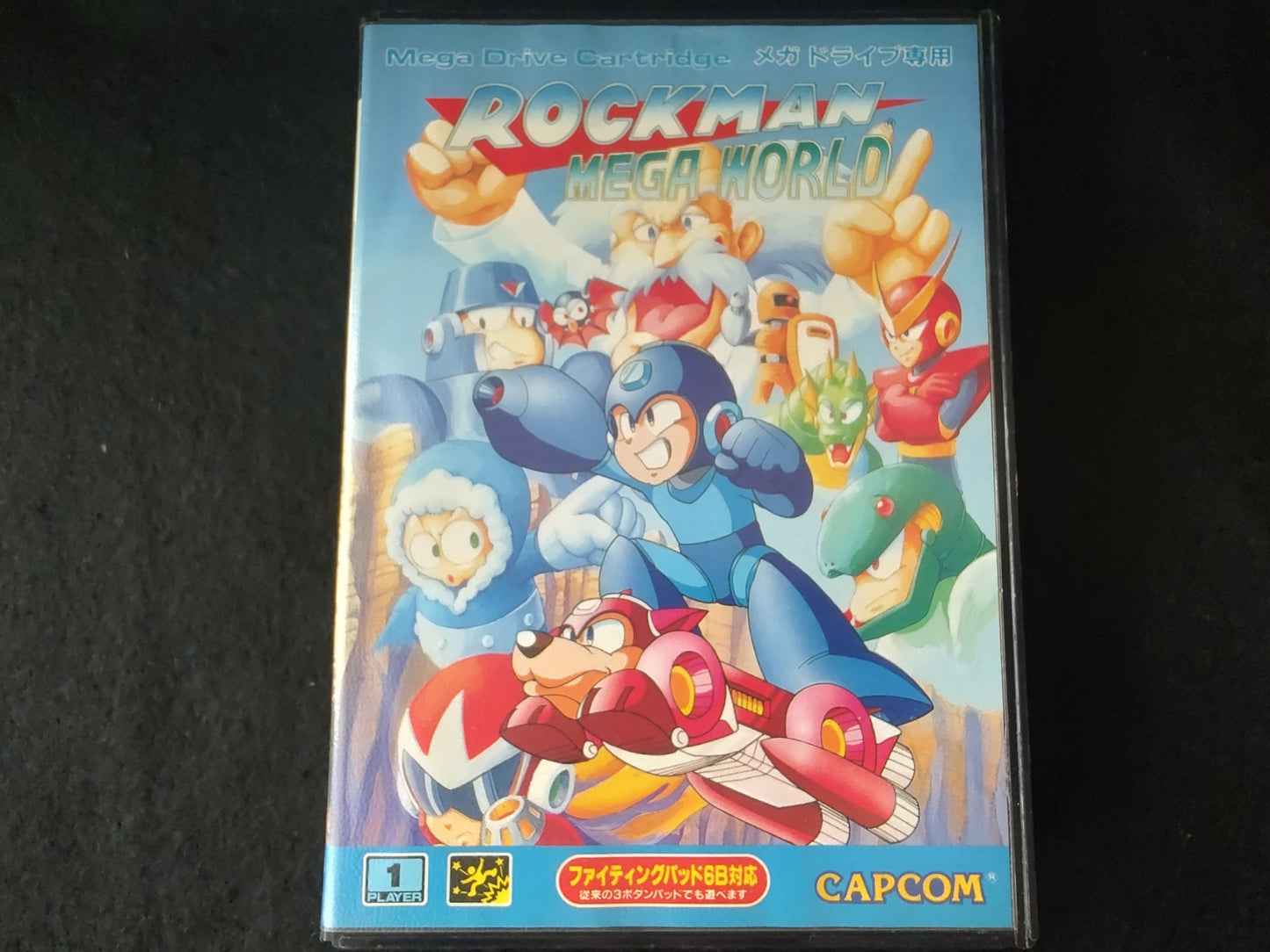 CAPCOM ROCKMAN MEGA WORLD SEGA MEGA DRIVE Genesis W/Manual, Box, working-g1026-