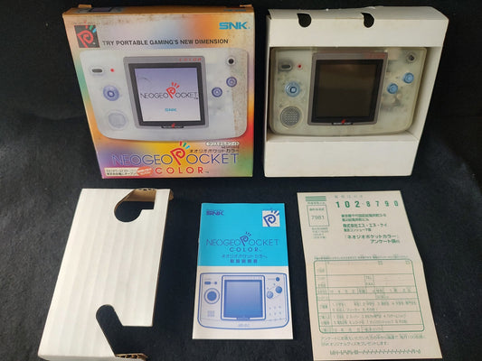 SNK NEOGEO POCKET Color Crystal White Console  W/Manual Box set, Working-g1026-