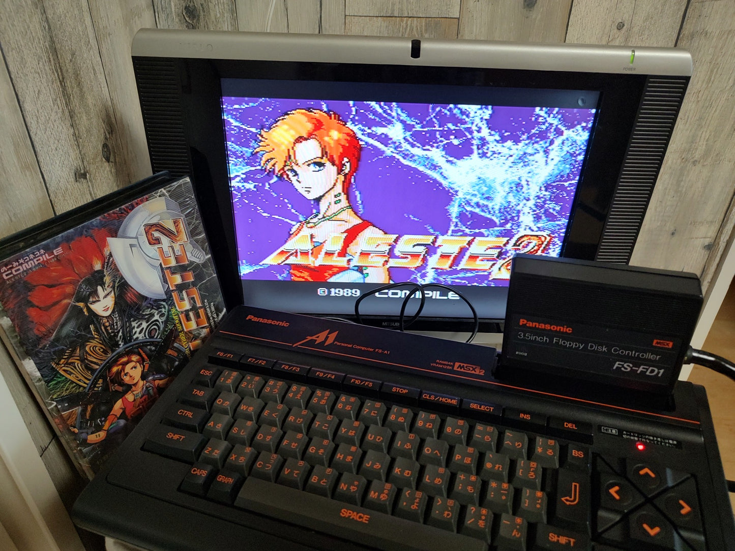 ALESTE 2 COMPILE MSX MSX2 Game Disks, w/Manual, Art Book, Box. Working, Japan