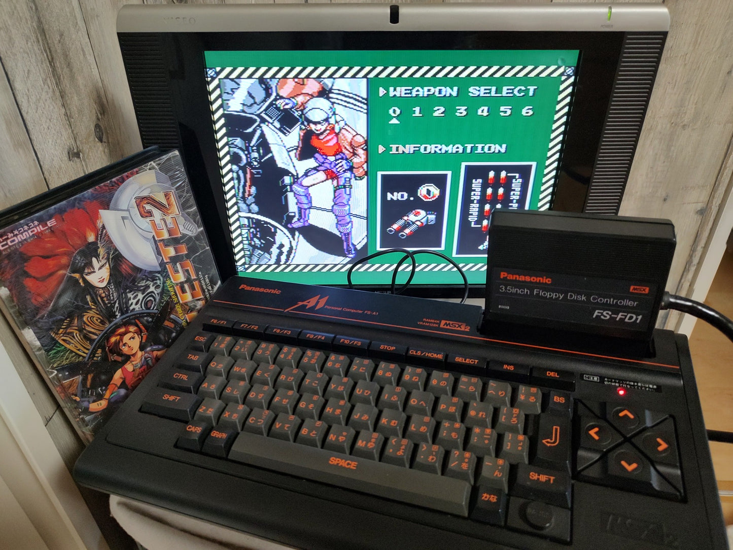 ALESTE 2 COMPILE MSX MSX2 Game Disks, w/Manual, Art Book, Box. Working, Japan