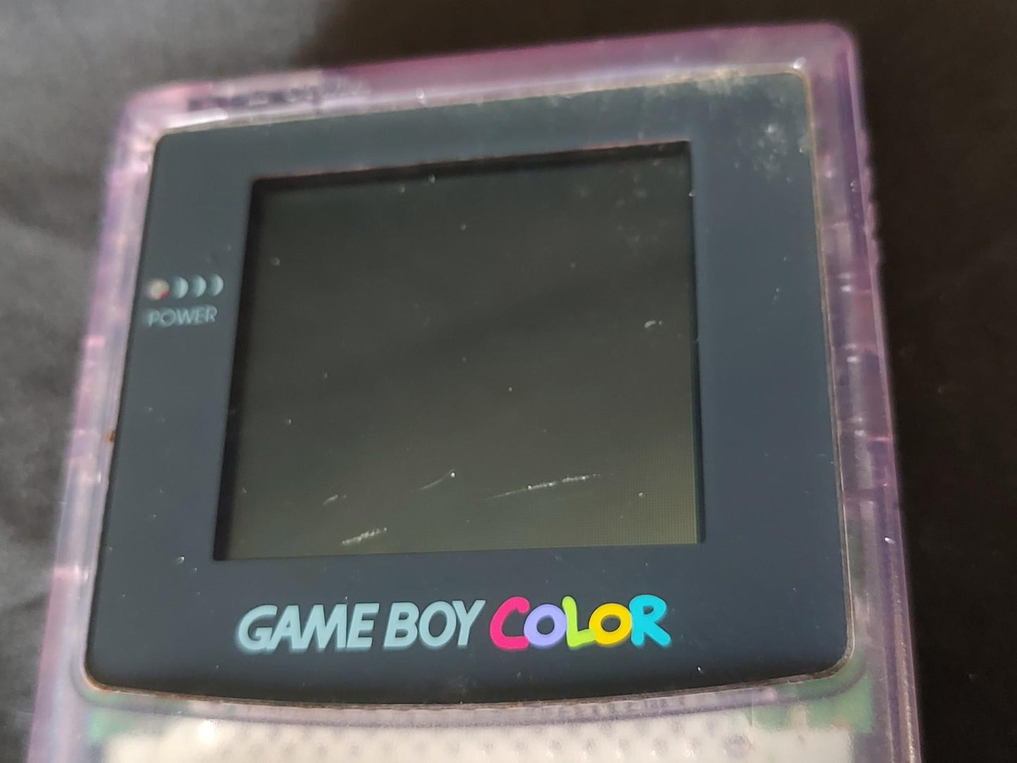 Used, Nintendo Gameboy Color Clear Purple console CGB-001, working-g1111- - Hakushin Retro Game shop