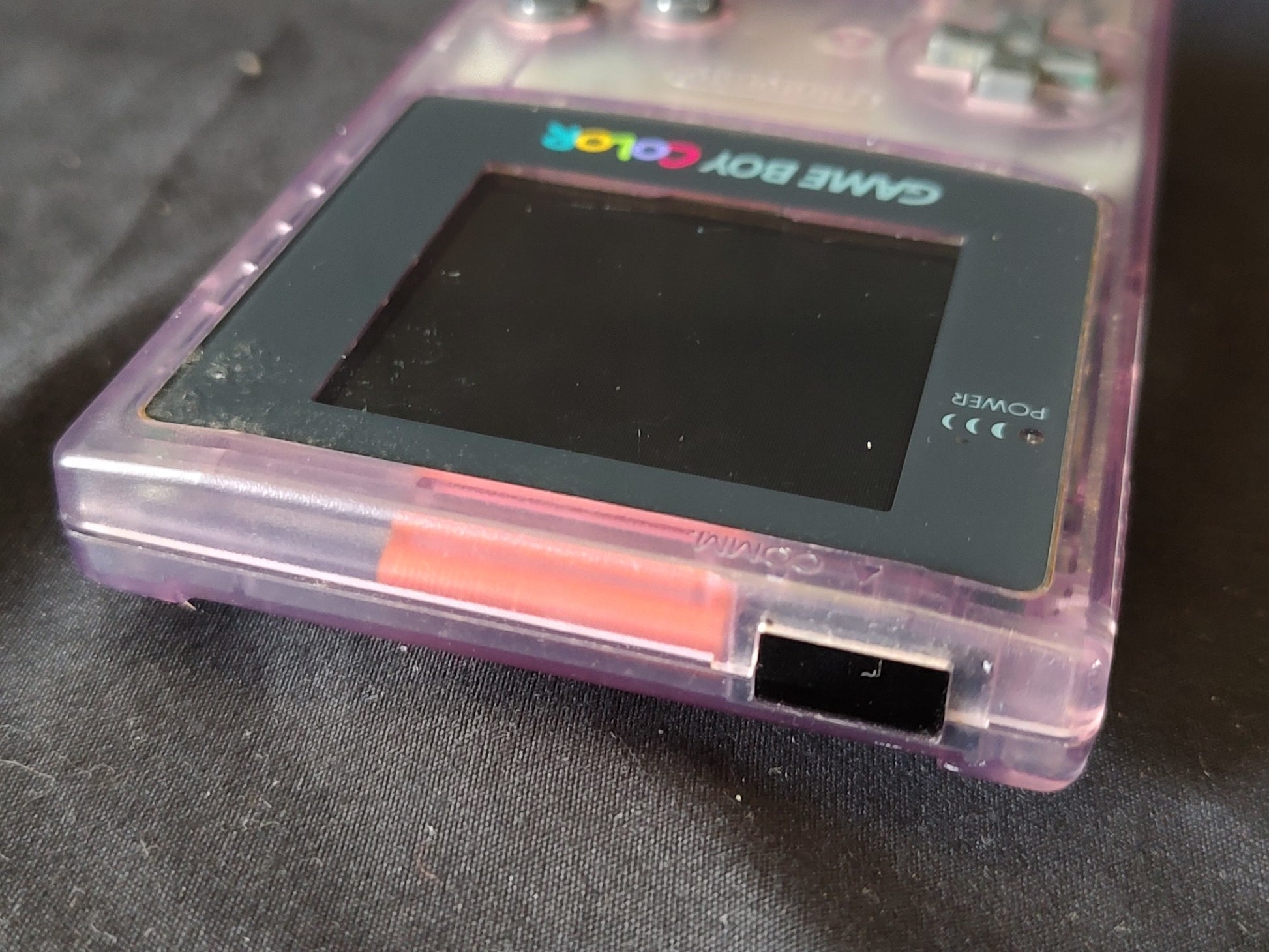 Used, Nintendo Gameboy Color Clear Purple console CGB-001, working-g1111- - Hakushin Retro Game shop
