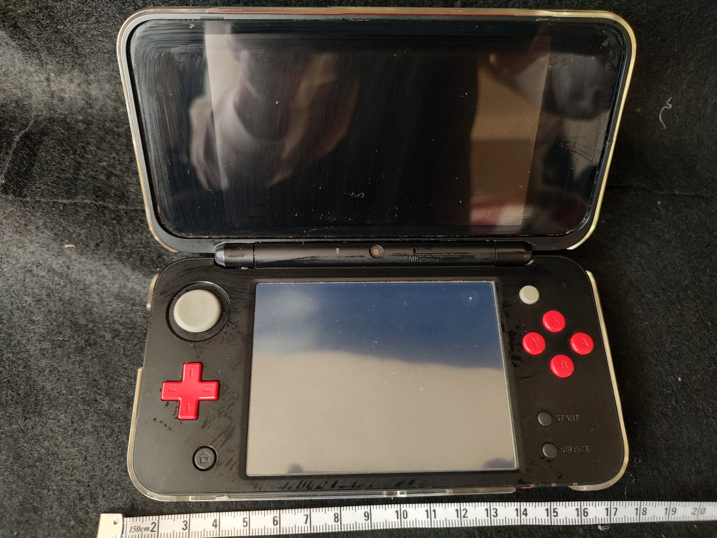 Used, NEW Nintendo 2DS XL LL Red and Black console and Game set, Working-g1112-