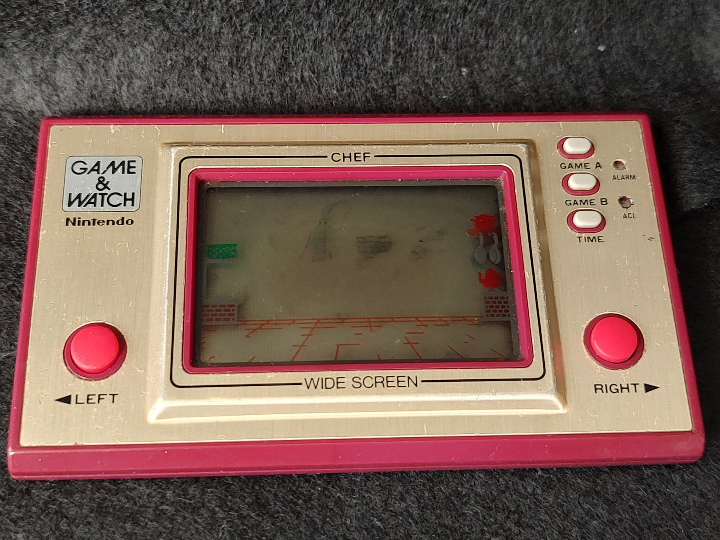 Defective, For parts Nintendo Game & Watch CHEF FP-24 Handheld game Japan-g1112-