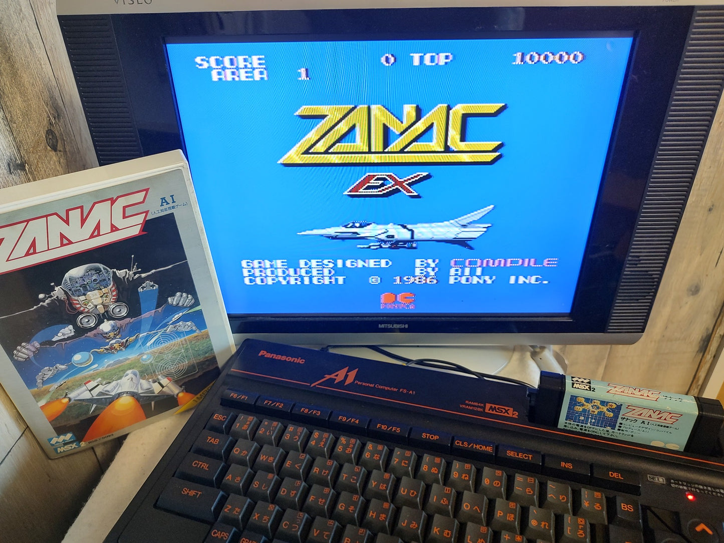 ZANAC A.I. MSX MSX2 Game cartridge w/Manual and Box set, Working-g1112-