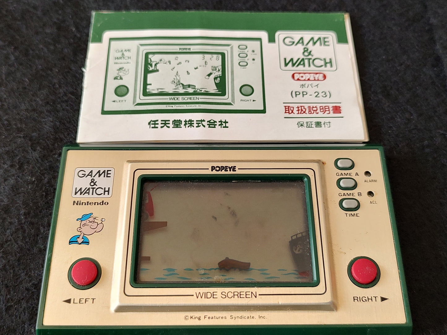 Vintage Nintendo Game & Watch POPEYE Handheld game w/Manual set, Working -g1114-