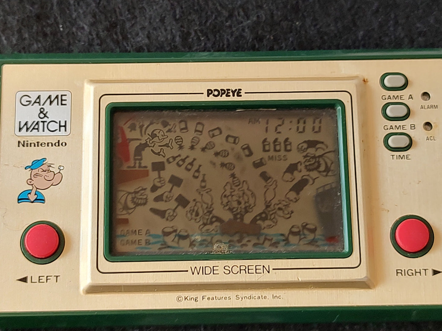 Vintage Nintendo Game & Watch POPEYE Handheld game w/Manual set, Working -g1114-