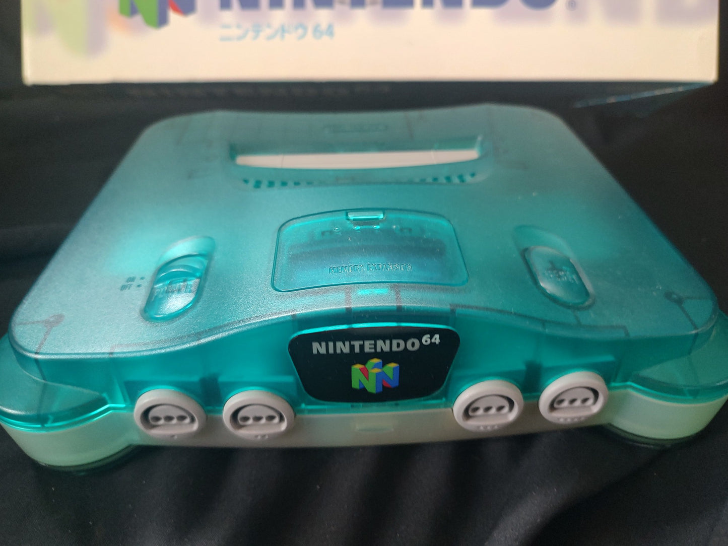 Nintendo 64 Clear Blue color Console w/Pad, Manual, cables set, Working-g1115-