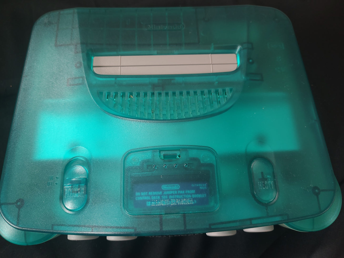 Nintendo 64 Clear Blue color Console w/Pad, Manual, cables set, Working-g1115-