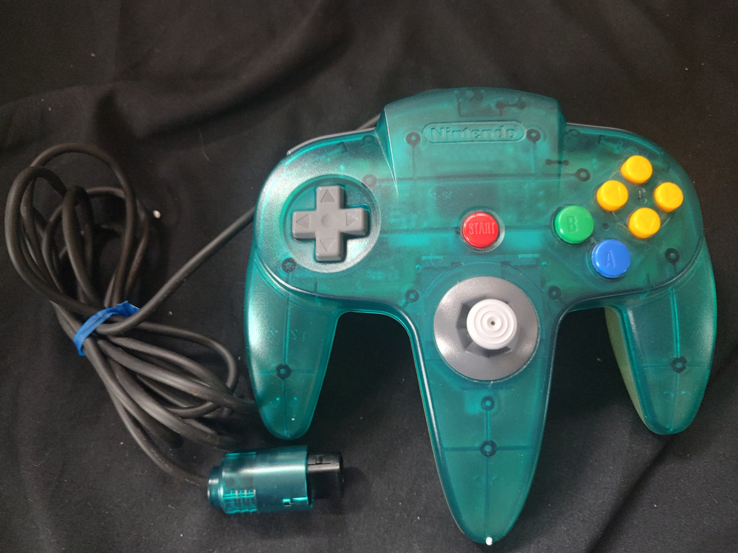 Nintendo 64 Clear Blue color Console w/Pad, Manual, cables set, Working-g1115-