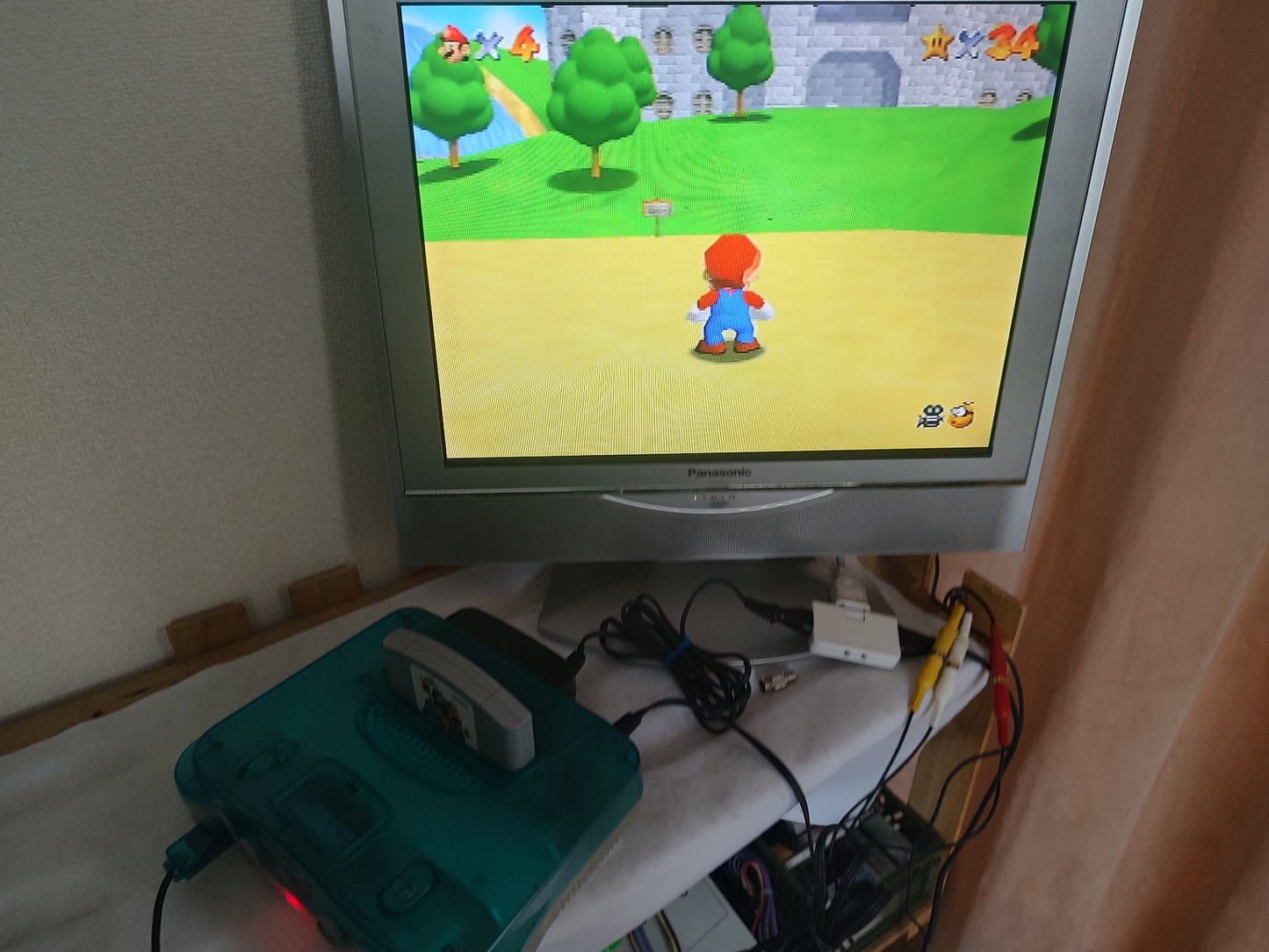 Nintendo 64 Clear Blue color Console w/Pad, Manual, cables set, Working-g1115-