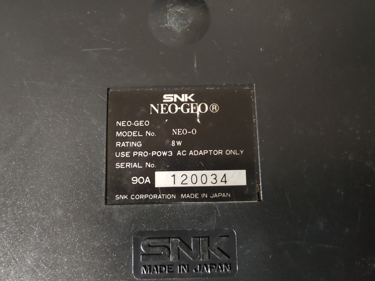 SNK NEOGEO AES ROM cartridge system Console NEO-0, w/PSU, Pad, Box set-g1115-