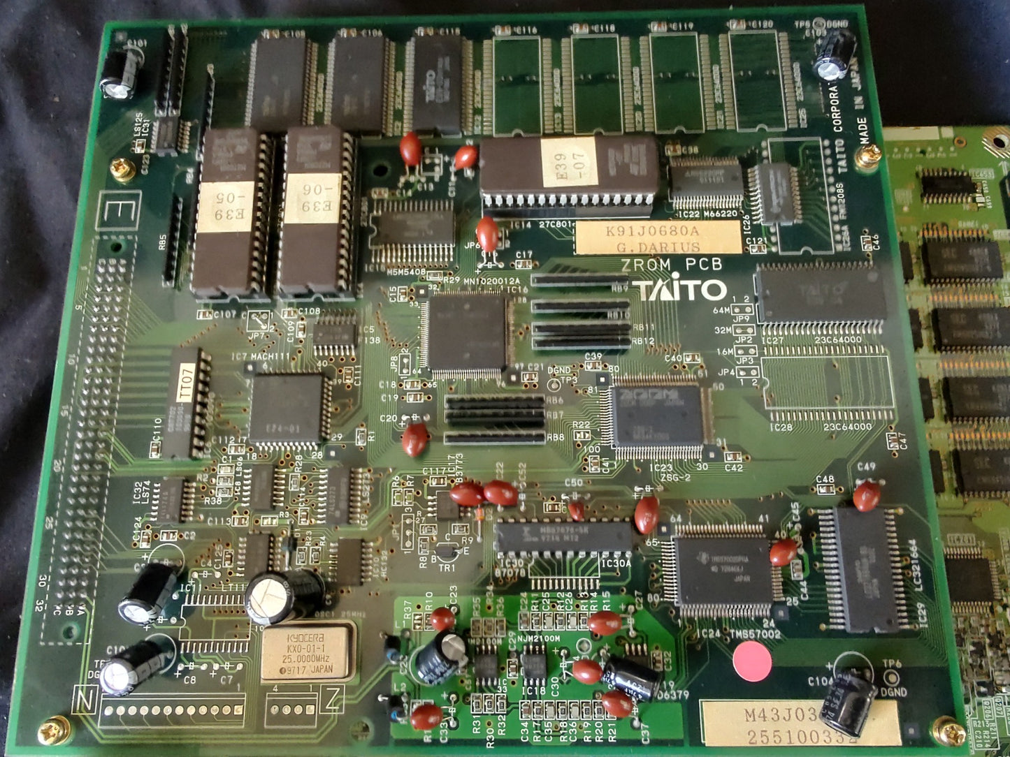 G DARIUS TAITO Arcade PCB System JAMMA Board, w/Inst cards, Working, Japan-g1118