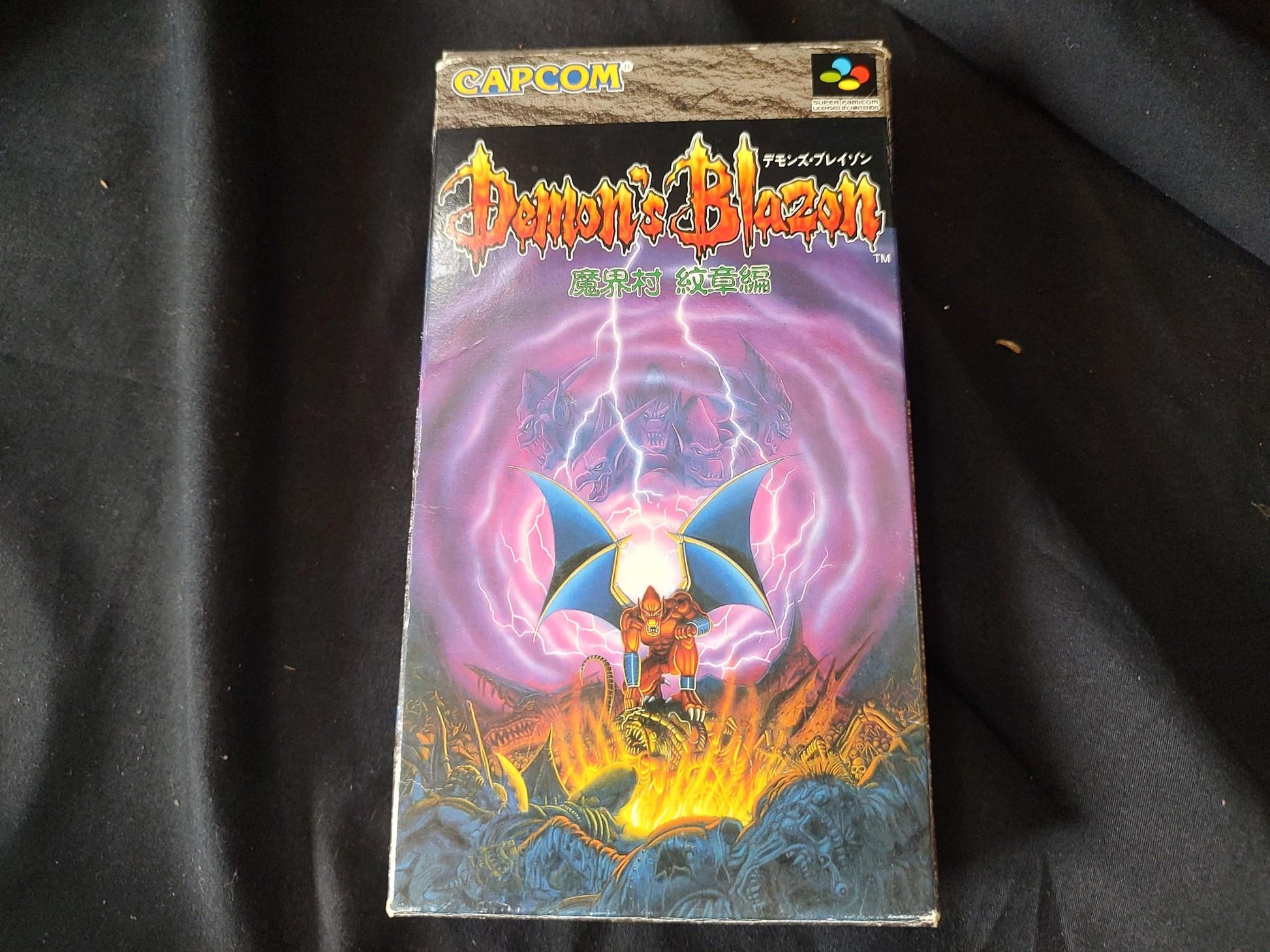 Demon's Blazon crest Makaimura Super Famicom SFC, w/Manual, Box, Working-g1122- - Hakushin Retro Game shop