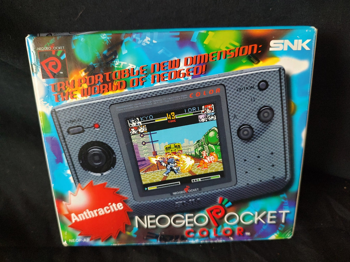 SNK NEOGEO POCKET Color Anthracite Carbon Black Console Boxed NEO GEO set-g1122-