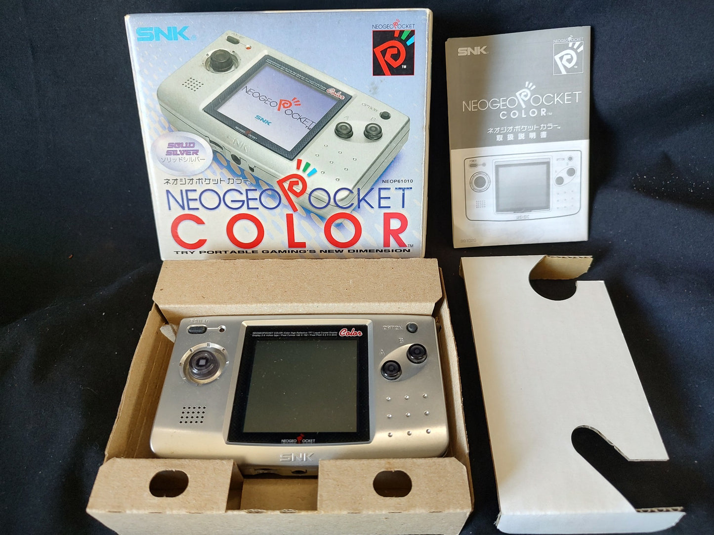 SNK NEOGEO POCKET Color NGPC SOLID SILVER Console Boxed NEO GEO set-g1125-