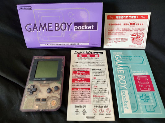 Gameboy Pocket Purple MGB-001 Console W/Manual, Box set, Working, Japan-g1129-2