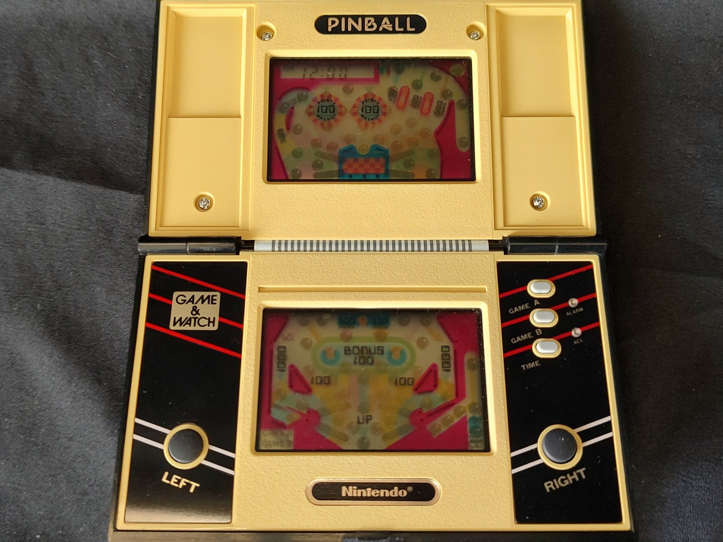 Vintage Nintendo Game & Watch Pinball handheld system w/Manual, Box set-g1213-