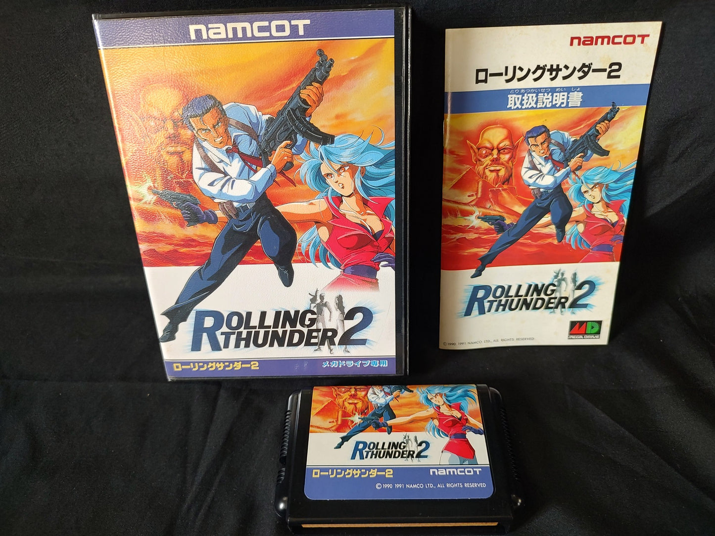 ROLLING THUNDER 2 SEGA MEGA DRIVE (Genesis ) Shooter game Cartridge set-g1220-