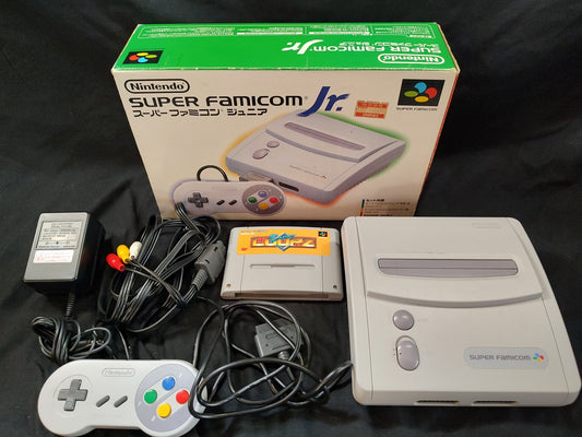 Nintendo Super Famicom Jr. (SNES) Console w/Pad, AV cable, PSU, and Game-g1223-