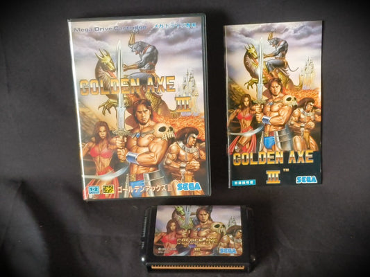 GOLDEN AXE 3 SEGA MEGA DRIVE (Genesis ) Shooter game Cartridge w/Box set-h0110-