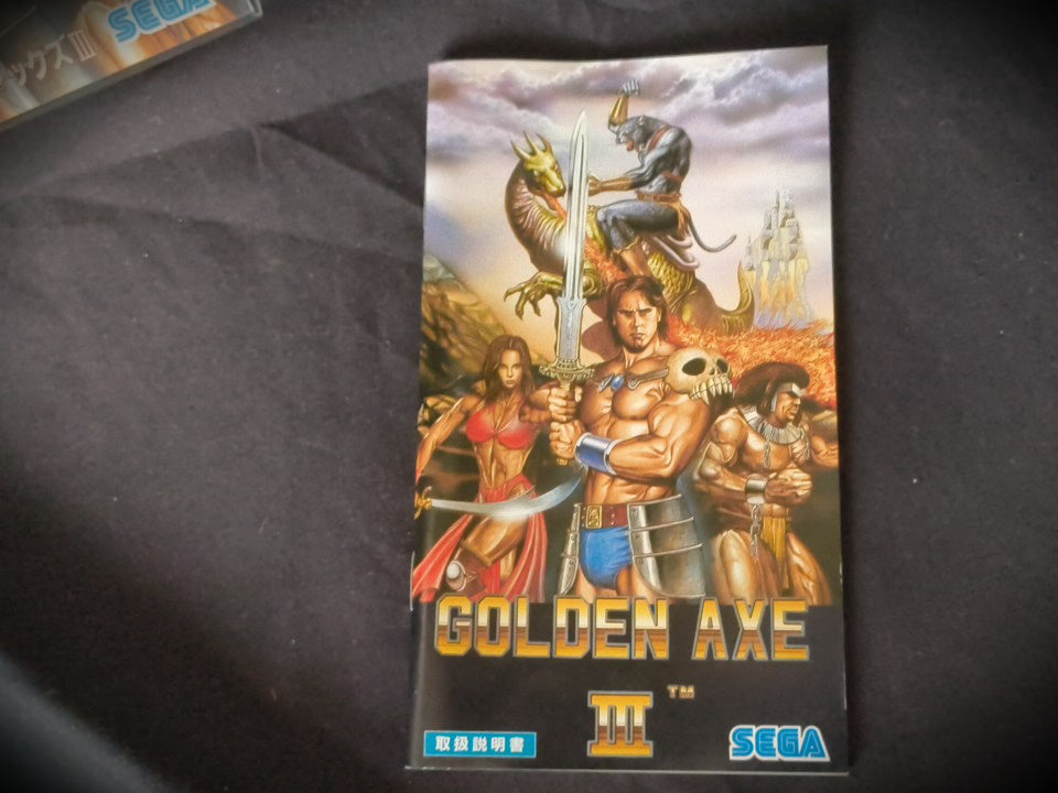 GOLDEN AXE 3 SEGA MEGA DRIVE (Genesis ) Shooter game Cartridge w/Box set-h0110-